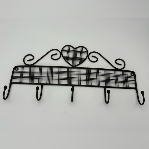 Other - Heart Design Black Metal Wall Hook